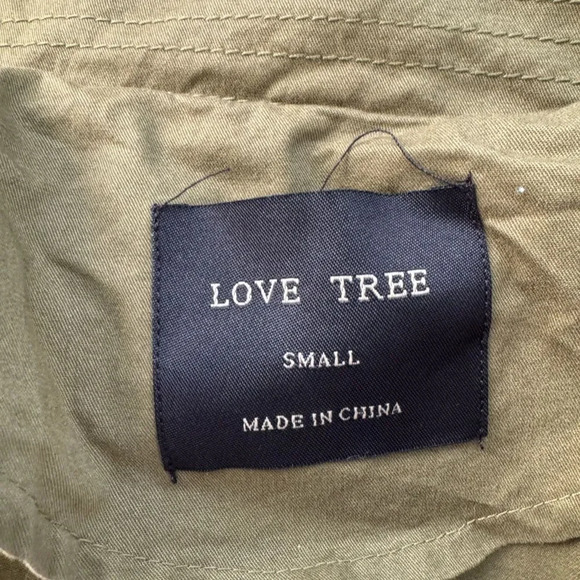 Love Tree Utility Jacket Women’s Size S Army Green Drawstring Waist EUC - Picture 4 of 13